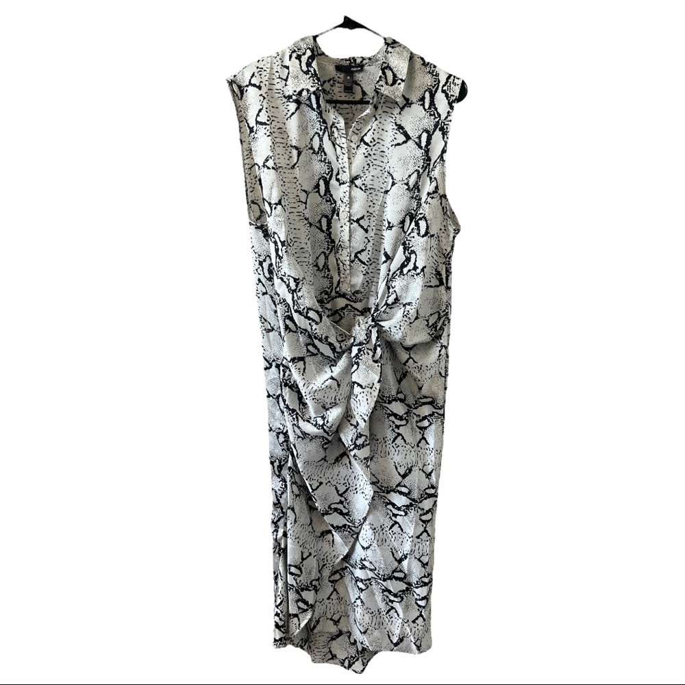 Aqua animal print wrap dress